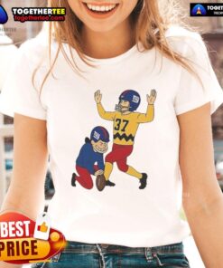 Awesome Younghoe Koo Charlie Brown Giants kicker miss meme on a ladies tee, perfect for football fans and humor lovers.
