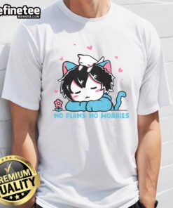 Cute Cat Boy No Plans No Worries T-Shirt featuring a playful cat boy graphic on a casual tee.