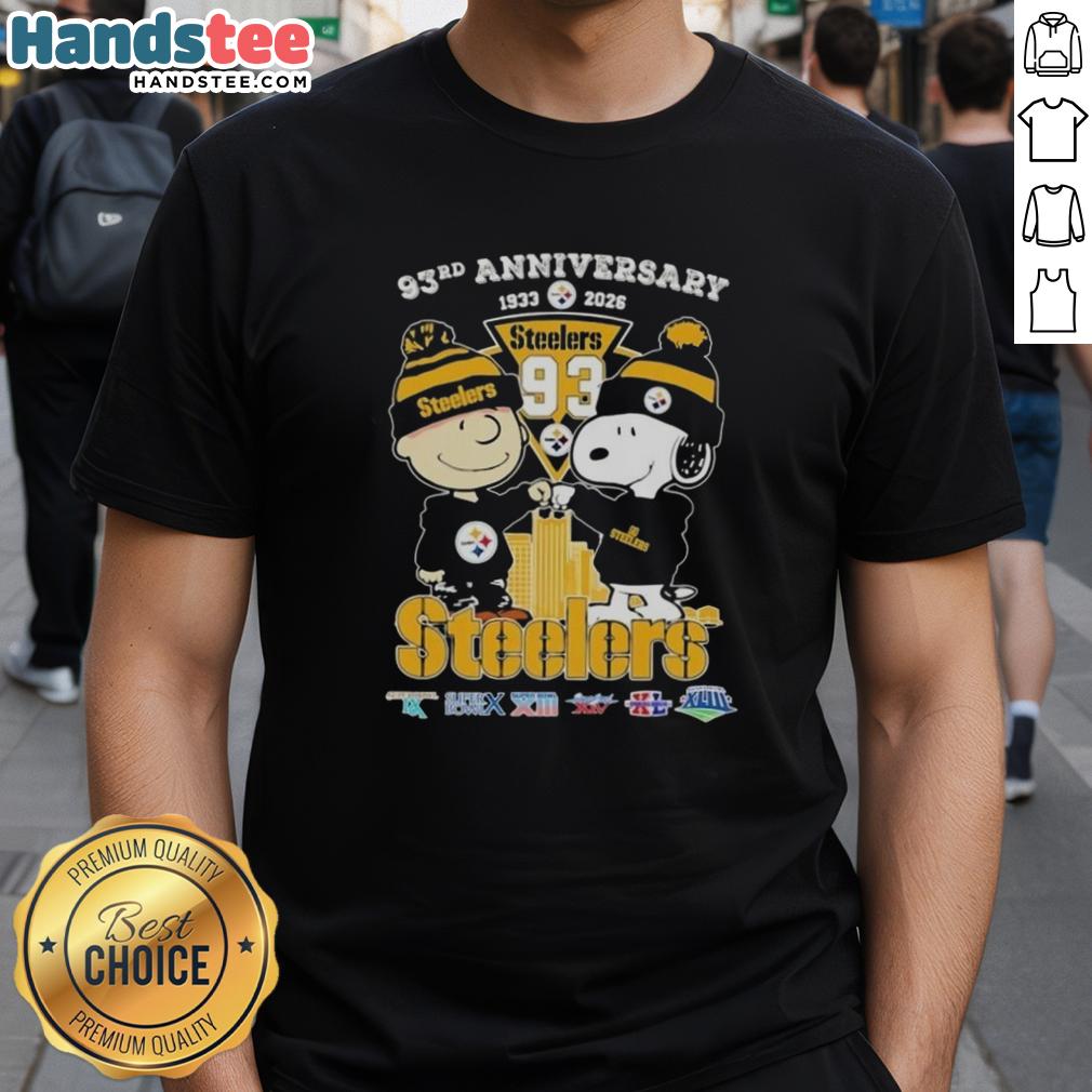 cute-charlie-brown-and-snoopy-super-bowl-93rd-anniversary-1933-2026-pittsburgh-steelers-football-skyline-t-shirt-1 Alt Text: Cute Charlie Brown and Snoopy Super Bowl 93rd Anniversary T-Shirt featuring Pittsburgh Steelers football skyline design.