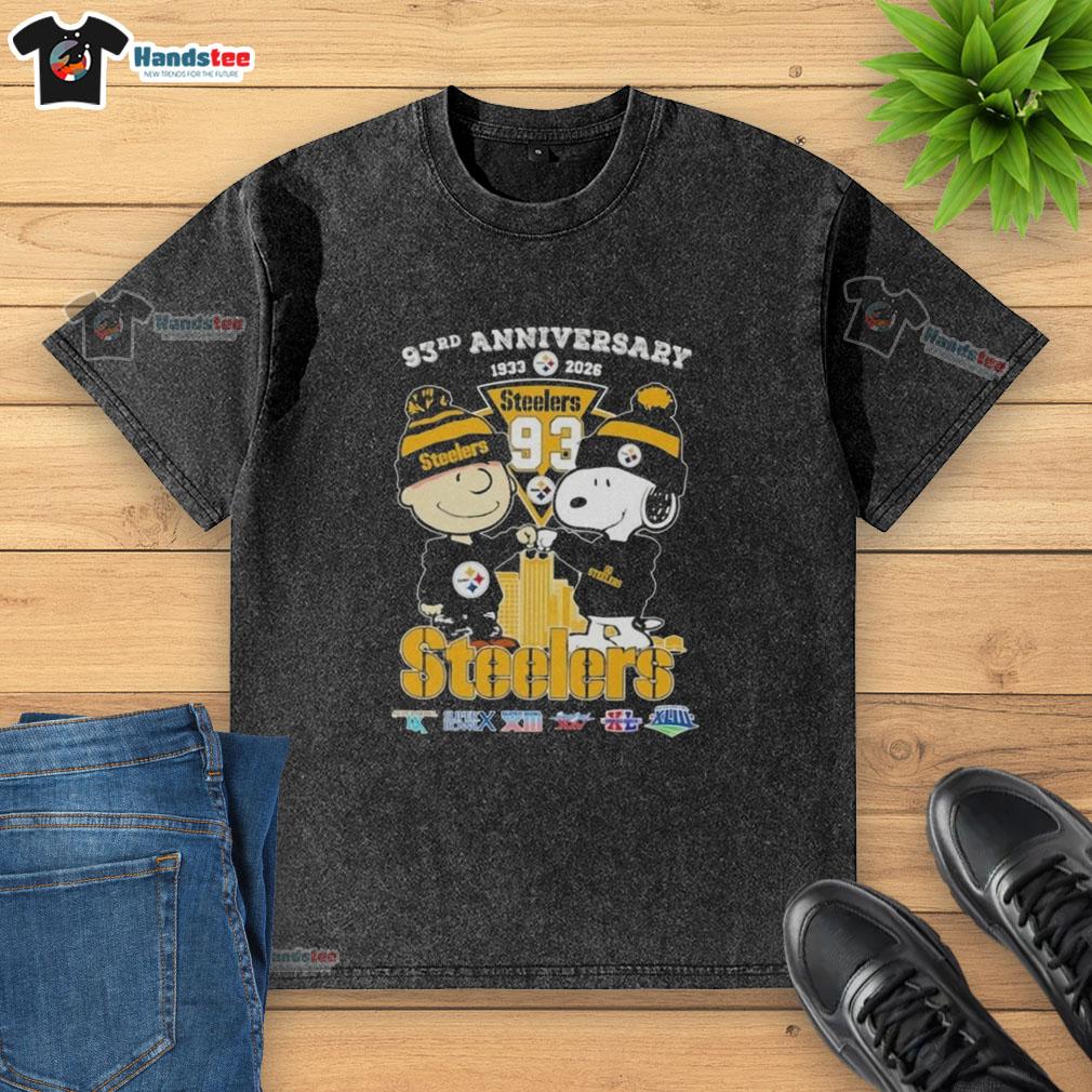 cute-charlie-brown-and-snoopy-super-bowl-93rd-anniversary-1933-2026-pittsburgh-steelers-football-skyline-washed-t-shirt Alt Text: Cute Charlie Brown and Snoopy on a washed t-shirt celebrating the 93rd Super Bowl and Pittsburgh Steelers.