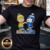 Alt Text: Cute Charlie Brown fist bump with Snoopy on Los Angeles Rams and Dodgers T-shirt, perfect for sports fans.