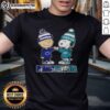 Alt Text: Cute Charlie Brown and Snoopy fist bump on a Nittany Lions X Eagles T-shirt, perfect for fans in Pennsylvania.