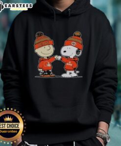 Cute Cleveland Browns Snoopy and Charlie Brown best friends hoodie, perfect for fans and cozy game day wear.