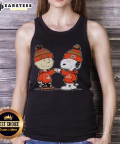 Alt Text: Cute Cleveland Browns Snoopy and Charlie Brown Best Friends tank top featuring vibrant graphics and team colors.