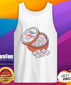 Trendy tank top featuring cute Diet Coke Zyn pouches design, perfect for casual summer wear and beverage lovers.