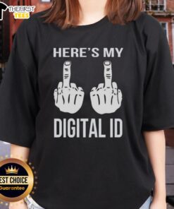 Cute digital ID middle finger ladies tee featuring a playful design and vibrant colors for stylish casual wear.
