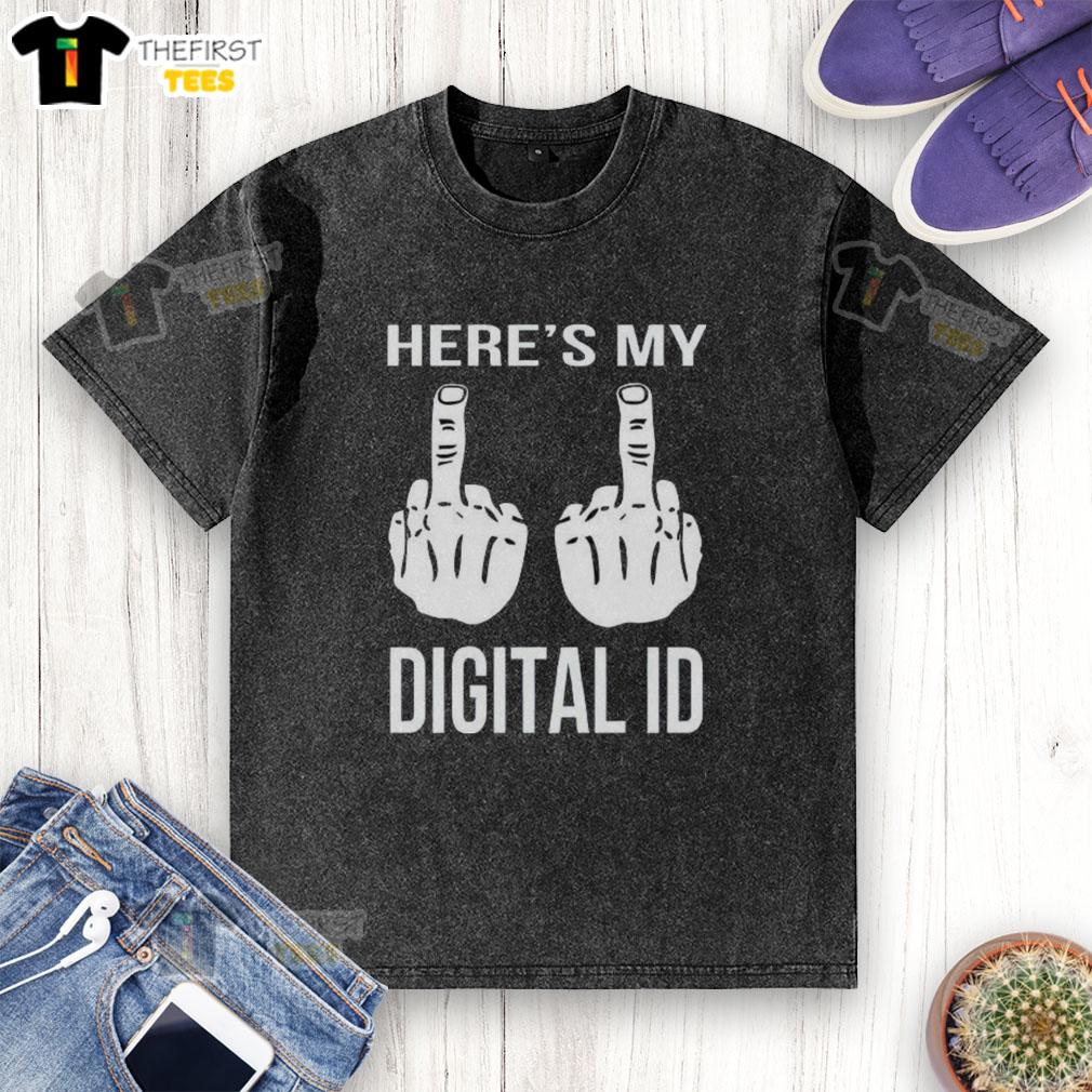 cute-heres-my-digital-id-middle-finger-washed-t-shirt Alt Text: Cute digital ID t-shirt featuring a playful middle finger design, perfect for expressing attitude and style.