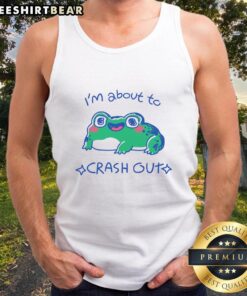 Cute frog tank top featuring a sleepy frog design, perfect for casual wear and showcasing your love for amphibians.