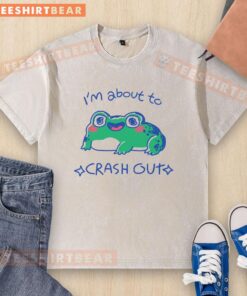 Alt Text: Adorable frog design on a washed t-shirt, perfect for casual wear and showcasing your love for cute frog art.