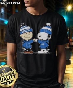 Cute Indianapolis Colts Snoopy and Charlie Brown best friends t-shirt featuring colorful graphics and team logo.