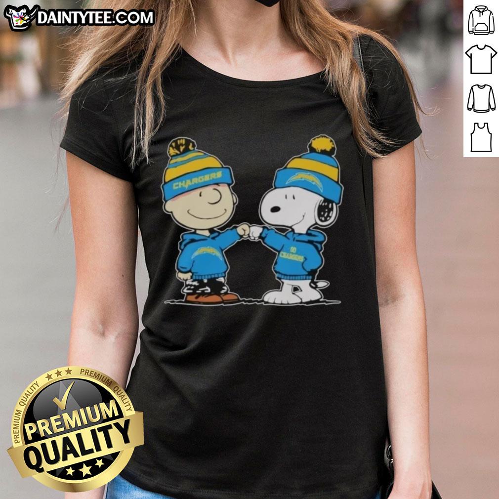 cute-los-angeles-chargers-snoopy-and-charlie-brown-best-friends-ladies-tee Cute Los Angeles Chargers Snoopy and Charlie Brown best friends graphic on a ladies tee shirt.