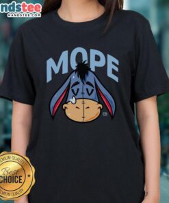 Alt Text: Cute MOPE Winnie the Pooh Eeyore ladies tee featuring a playful design perfect for fans of classic Disney characters.