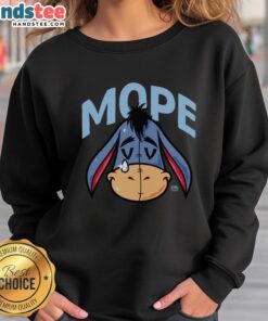 Alt Text: Cute MOPE Winnie the Pooh Eeyore sweatshirt featuring a playful design, perfect for fans of the beloved character.