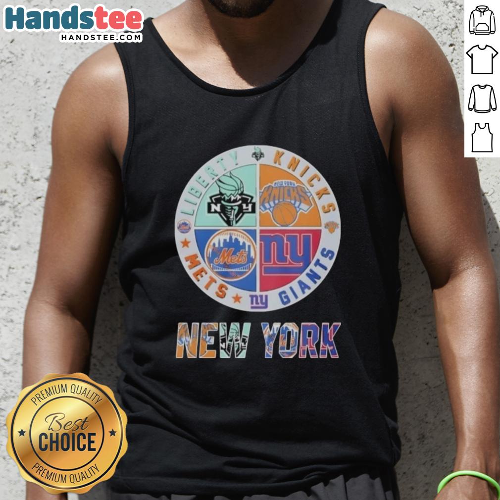 cute-new-york-giants-new-york-mets-new-york-knicks-new-york-libert-mashup-logo-tank-top Alt Text: Cute tank top featuring a mashup logo of New York Giants, Mets, Knicks, and Liberty teams in vibrant colors.
