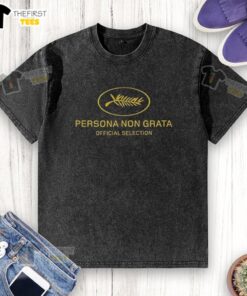 Alt Text: Cute Persona Non Grata Official Selection washed t-shirt featuring a unique design for casual wear enthusiasts.