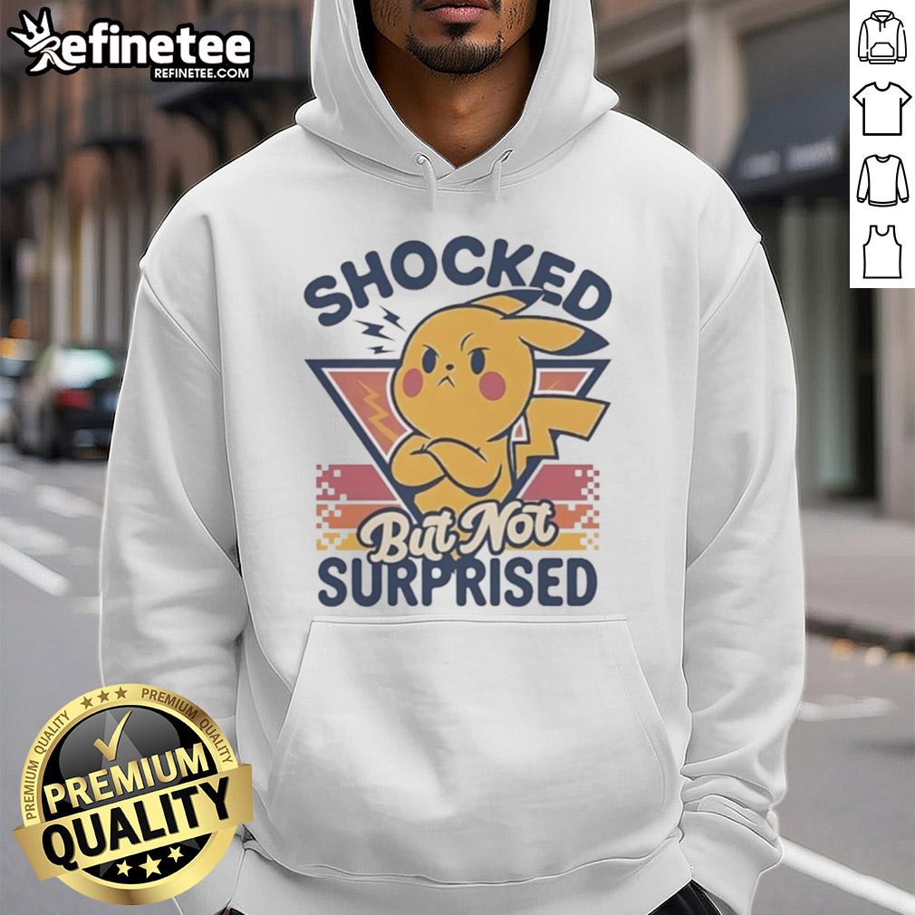 cute-pikachu-shocked-but-not-surprised-retro-hoodie Cute Pikachu shocked but not surprised graphic on a retro hoodie, perfect for Pokmon fans and apparel collectors.