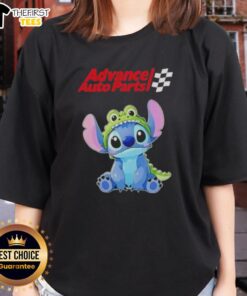 Cute Stitch cosplay crocodile design on a ladies tee from X-Advance Auto Parts, perfect for fans and casual wear.