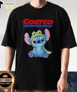 Alt Text: Adorable Stitch cosplay with a crocodile design on a Costco Wholesale T-shirt, perfect for fans and collectors.