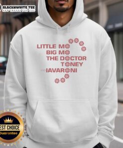 Funny Little Mo Big Mo The Doctor Toney and Iavaroni hoodie featuring a quirky design and vibrant colors.