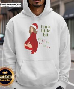 Funny 'I'm a Little Bit Fa La' Christmas Hoodie in festive red, perfect for holiday gatherings and celebrations.