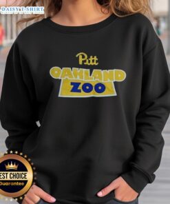 Awesome Pittsburgh Panthers Oakland Zoo sweatshirt featuring vibrant colors and the team's logo, perfect for fans.