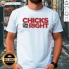 Funny chicks graphic on a Right Ringer T-shirt, showcasing a playful design perfect for casual wear.