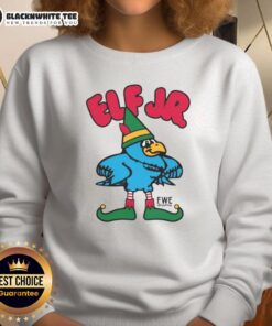 Funny Ft. Wright Drama Elf Jr. sweatshirt featuring a playful design, perfect for holiday festivities and cozy wear.