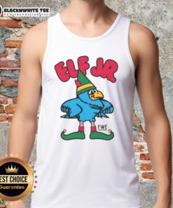 Funny Ft. Wright Drama Elf Jr. tank top featuring a playful design, perfect for festive events and casual wear.