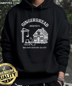 Funny Gingerbread Architects Hoodie featuring a playful gingerbread design, perfect for holiday fashion and baking enthusiasts.