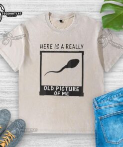 Funny old photo of me wearing a sperm washed T-shirt, showcasing a humorous vintage style and quirky fashion choice.