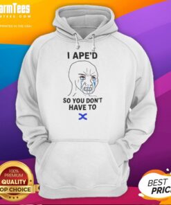 Funny 'I APED So You Dont Have To' hoodie design featuring playful typography on a cozy sweatshirt.