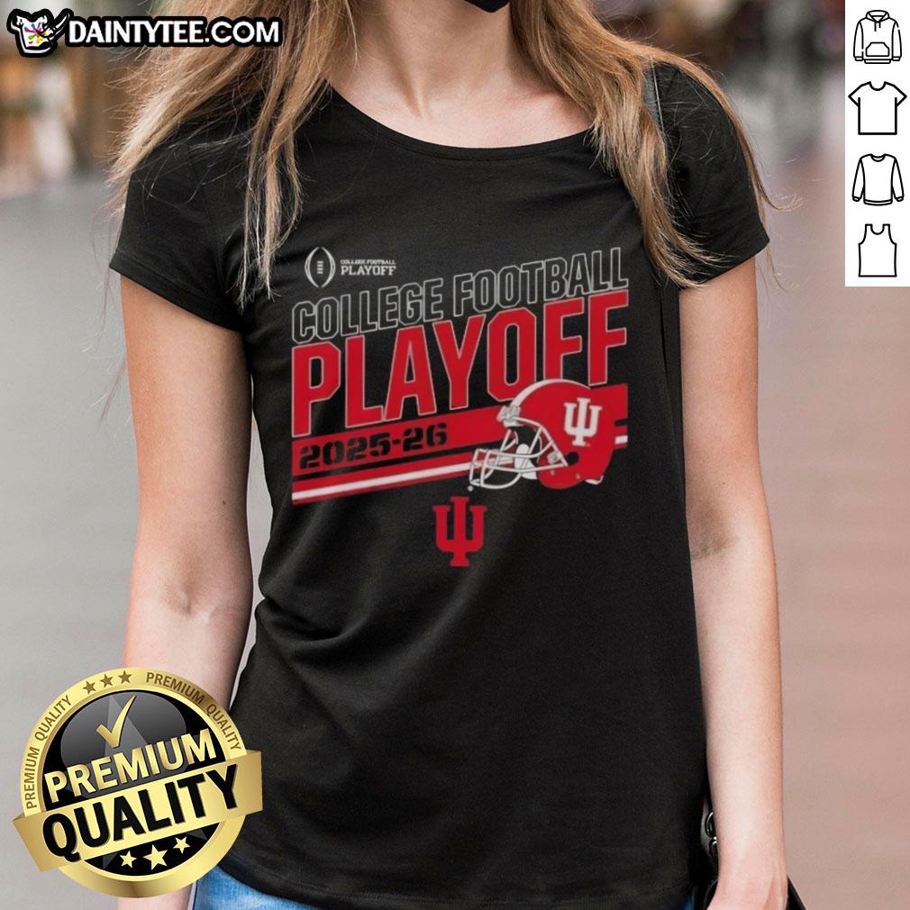 funny-indiana-hooisers-football-2025-26-cfb-playoff-stripe-ladies-tee Funny Indiana Hoosiers Football 2025-26 CFB Playoff Stripe Ladies Tee, featuring vibrant team colors and playful design.