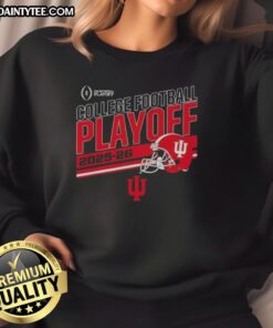 Funny Indiana Hoosiers Football 2025-26 CFB Playoff Stripe Sweatshirt featuring vibrant colors and playful design.