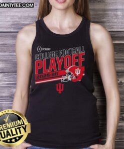 Funny Indiana Hoosiers Football 2025-26 CFB Playoff stripe tank top featuring bold colors and humorous design.