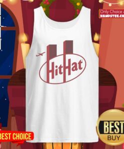 Funny KitKat Hit Hat Twin Towers Incident 9/11 meme tank top featuring a humorous graphic design.