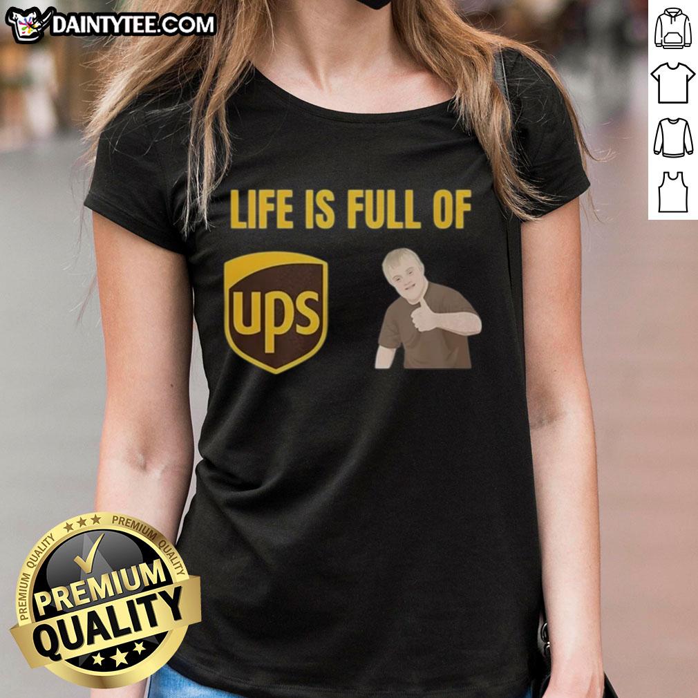 funny-life-is-full-of-ups-and-downs-ladies-tee Alt Text: Funny Life is Full of Ups and Downs Ladies Tee featuring a playful graphic design, perfect for casual wear.