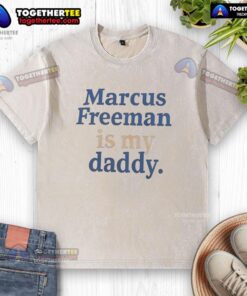 Alt Text: Funny 'Marcus Freeman Is My Daddy' washed t-shirt featuring a humorous design, perfect for fans and gifts.