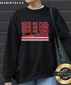 Alt Text: Funny New Jersey Devils Timo Freakin Meier sweatshirt design featuring vibrant graphics and bold text.