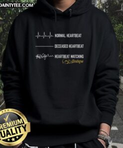 Funny Iowa Hawkeyes hoodie featuring normal and deceased heartbeat designs, perfect for fans with a sense of humor.