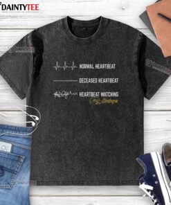 Funny Iowa Hawkeyes washed t-shirt showing normal vs deceased heartbeat graphic design.