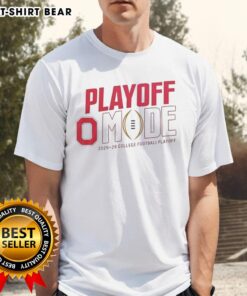 Funny Ohio State Buckeyes CFP 2025-2026 Playoff Mode logo t-shirt featuring a vibrant design for college football fans.