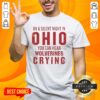 Funny Ohio State Buckeyes t-shirt with 'You Can Hear Michigan Wolverines Crying' slogan, perfect for sports fans.