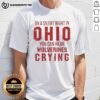 Funny Ohio State Buckeyes T-shirt depicting Wolverines crying, perfect for college football fans and game day apparel.