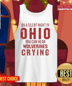 Funny Ohio State Buckeyes tank top featuring Michigan Wolverines crying design, perfect for college football fans.