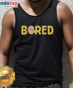 Funny One Punch Man Saitama meme in a tank top, expressing boredom with a humorous twist on the superhero theme.