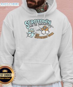 Funny Serotonin and Dopamine Happiness Tour Hoodie featuring vibrant graphics promoting joy and mental well-being.