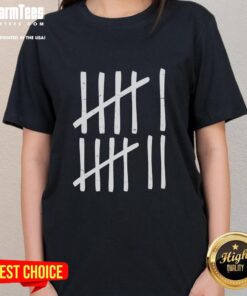 Funny six seven meme featuring tally marks for numbers 6 and 7, displayed on a stylish ladies tee design.