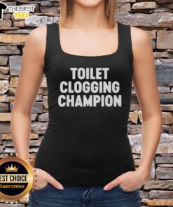 Funny Toilet Clogging Champion Tank Top featuring a humorous design, perfect for laughs and casual wear.