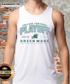 Funny Tulane Green Wave college football playoff tank top for 2025-26 season, perfect for fans and game day wear.