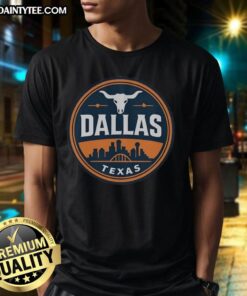 Funny vintage Dallas Texas Western skyline retro T-shirt design featuring iconic landmarks and a playful, nostalgic vibe.